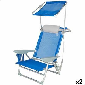 Plážová židle Aktive, Modrá 47 x 67 x 43 cm (2 kusů)
