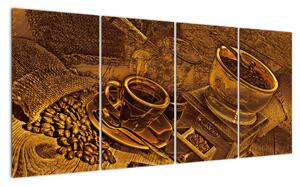 Obraz kávových zrn na zeď (160x80cm)