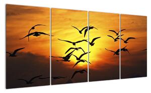 Obraz letících ptáků (160x80cm)