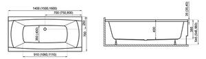 Boční krycí panel k obdélníkové vaně Polimat Capri 70x52 W KPS (70x52 cm)