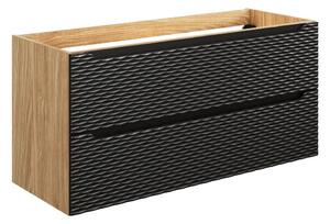 Comad Závěsná skříňka pod umyvadlo Ocean 120 cm dub olejovaný/černá