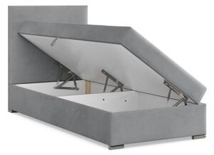 Čalouněná postel ELDA Velvet 90×200 cm světle šedá