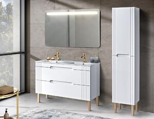 Comad Koupelnová sestava Fiji se zápustnými umyvadly, skříňkami a zrcadly 120 cm bílá/dub coast evoke