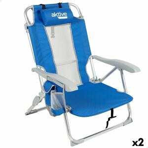 Plážová židle Aktive, Modrá/Bílá 49 x 78 x 56 cm (2 kusů)