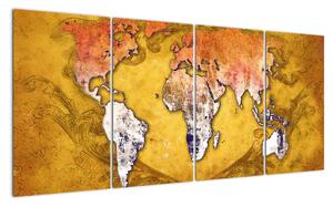 Obraz mapy světa (160x80cm)