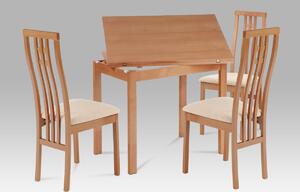 Jídelní židle dřevěná dekor buk a potah krémová látka BC-2482 BUK3