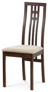 Jídelní židle BC-2482 WAL masiv buk, barva ořech, látka krémová, VÝPRODEJ