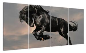 Černý kůň, obraz (160x80cm)