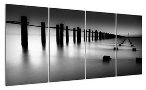 Černobílé moře - obraz (160x80cm)