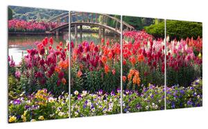 Obraz květinové zahrady (160x80cm)
