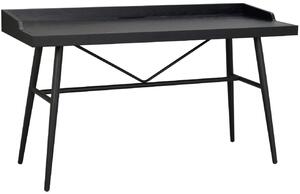 Černý jasanový pracovní stůl ROWICO SPRINGDALE 140 x 55 cm