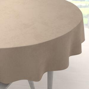 Biante Velký sametový kulatý ubrus Velvet Premium SVP-042 Béžovohnědý Ø 260 cm