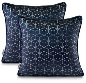 TP Sada dekorativních povlaků na polštáře NANCY 45x45 2 ks - Tmavě modrá