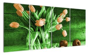 Tulipány ve váze - obraz (160x80cm)