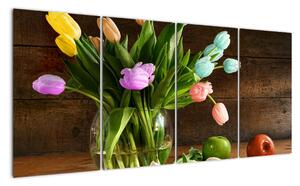 Obraz tulipánů ve váze (160x80cm)