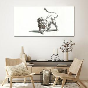 Obraz na skle Obraz na skle Kreslení zvířecí kočka lva