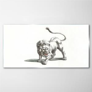 Obraz na skle Obraz na skle Kreslení zvířecí kočka lva