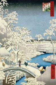 Obrazová reprodukce Bubnový most Meguro a kopec Sunset Hill, Utagawa Hiroshige