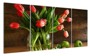 Obraz tulipánů ve váze (160x80cm)