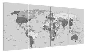 Mapa světa - obraz (160x80cm)