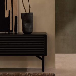 Černý dubový TV stolek Kave Home Lenon 200 x 35 cm