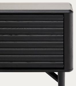 Černý dubový TV stolek Kave Home Lenon 200 x 35 cm