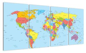 Mapa světa - obraz (160x80cm)