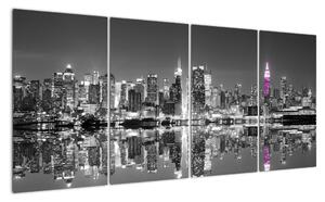 Noční město, obrazy (160x80cm)