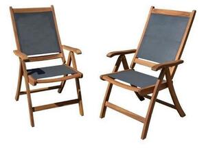 Zahradní židle, Akátové dřevo (2 kusů) (59 x 45,5 x 75,5 cm)