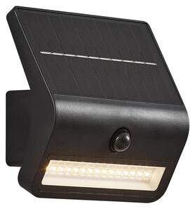 Venkovní nástěnné svítidlo černé vč. LED IP54 s pohybovým senzorem solární - Floody