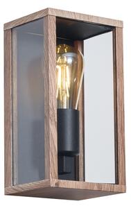 Průmyslové nástěnné svítidlo s dřevěným potiskem 26 cm IP44 - Charlois