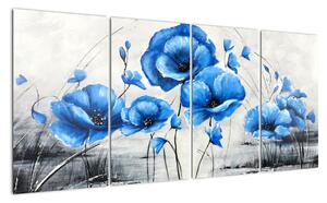 Modré vlčí máky, obraz (160x80cm)