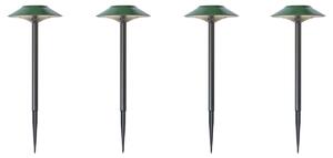 Sada 4 zelených bodových světel včetně LED IP44 solárních - Mushroom