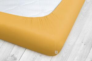 Jersey prostěradlo pískově žluté na výšku matrace do 20 cm Velikost: 100 x 200