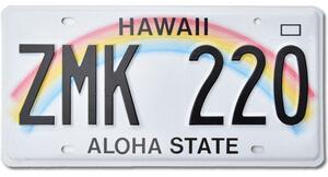 Americká SPZ Hawaii Aloha Rainbow ZMK 220