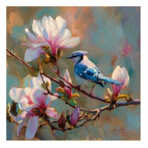 Tištěný obraz na plátně 32x32 cm Bluejay & Blossom – Styler