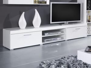 Televizní stolek KAIDEN, bílá/bílý lesk
