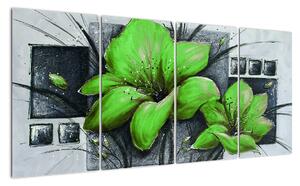 Obraz zelené květiny (160x80cm)