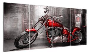 Obraz červené motorky (160x80cm)