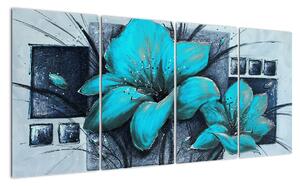 Obraz modré květiny (160x80cm)
