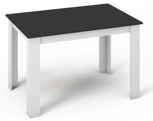 Jídelní stůl 120x80 cm v černé barvě v kombinaci s bílou KN360