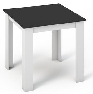 Jídelní stůl 80x80 cm v černé barvě v kombinaci s bílou KN360