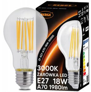LED žárovka s vkláknem E27 - 18W - teplá bílá BERGE