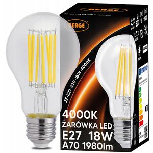 LED žárovka s vláknem E27 - 18W - neutrální bílá BERGE