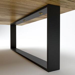 Dubový konferenční stolek Mere z masivu Rozměr: 700 x 700 x 300, Barva oceli: Matná černá, Barva dřeva: Betonová šedá