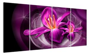 Abstraktní obraz květin (160x80cm)