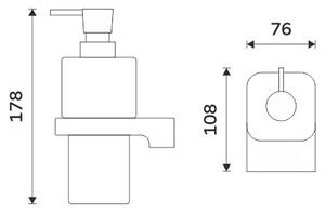Nimco MAYA černá Dávkovač tekutého mýdla, pumpička mosaz (MAC 29031H-T-90)
