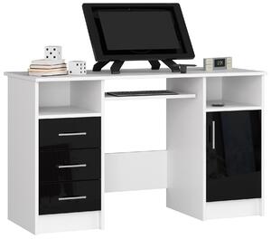 PC stolek Aziza (bílá + lesk černý). Akce -17%