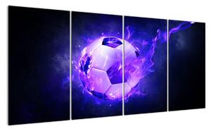 Hořící fotbalový míč - obraz (160x80cm)