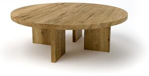 Dubový konferenční stolek Round Fold z masivu Rozměr: 700 x 700 x 300, Barva dřeva: Betonová šedá